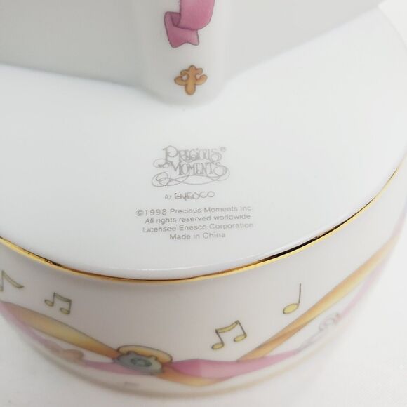 Christmas Ceramic Twelve Days Of Christmas Precious Moments Music Box 1998 Retro - Picture 4 of 10